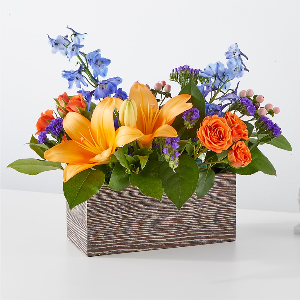 Radiant Citrus Box Bouquet – SOUTHERN BELLE'S FLORIST, Easley SC