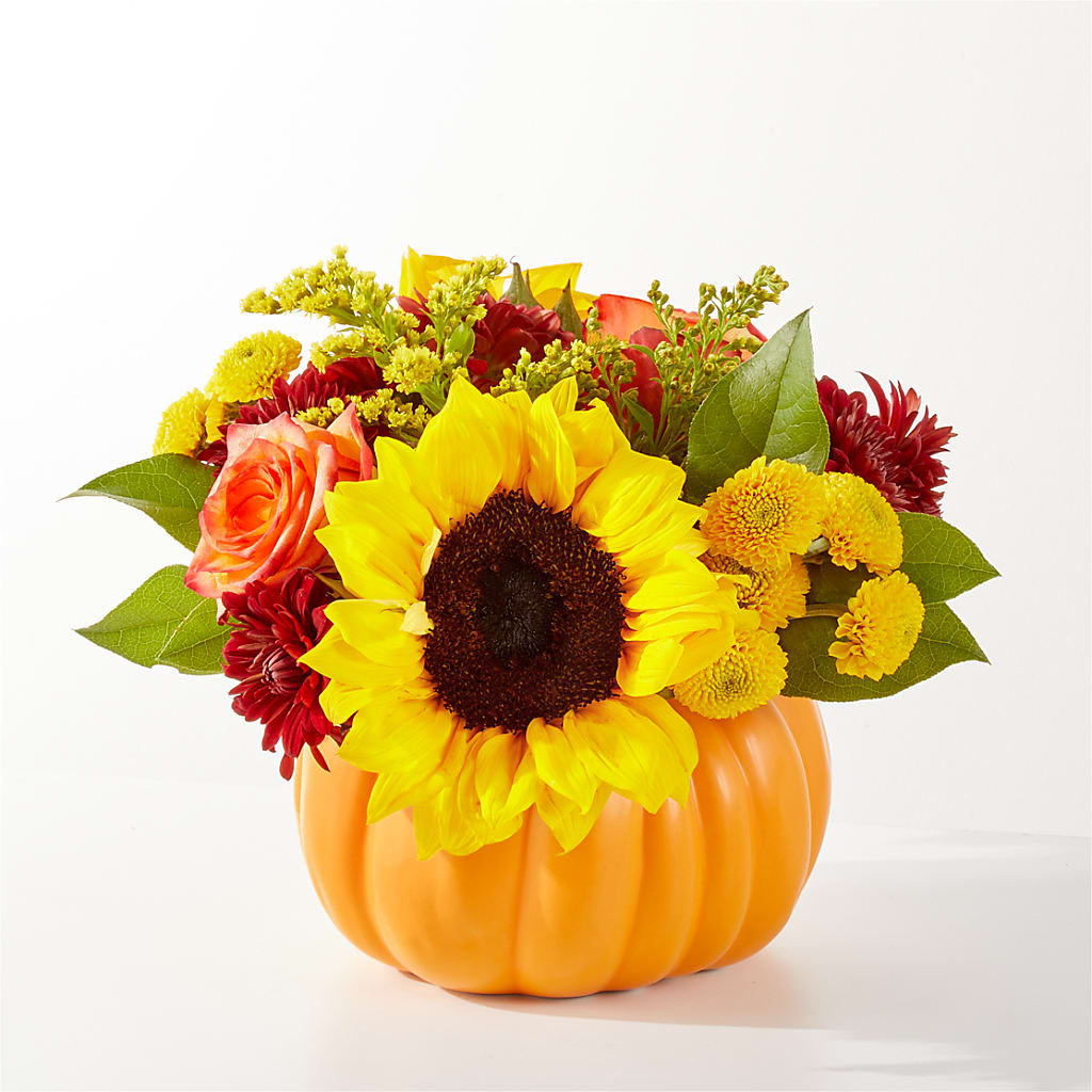 Golden Gourd Pumpkin Bouquet – SOUTHERN BELLE'S FLORIST, Easley SC