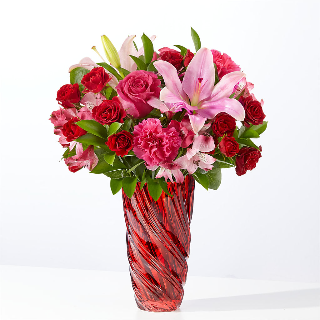 In Love Bouquet with Luxe Swirl Vase – SOUTHERN BELLE'S FLORIST, Easley SC
