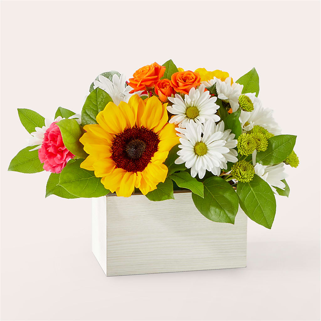 Sun-drenched Blooms Box Bouquet – SOUTHERN BELLE'S FLORIST, Easley SC