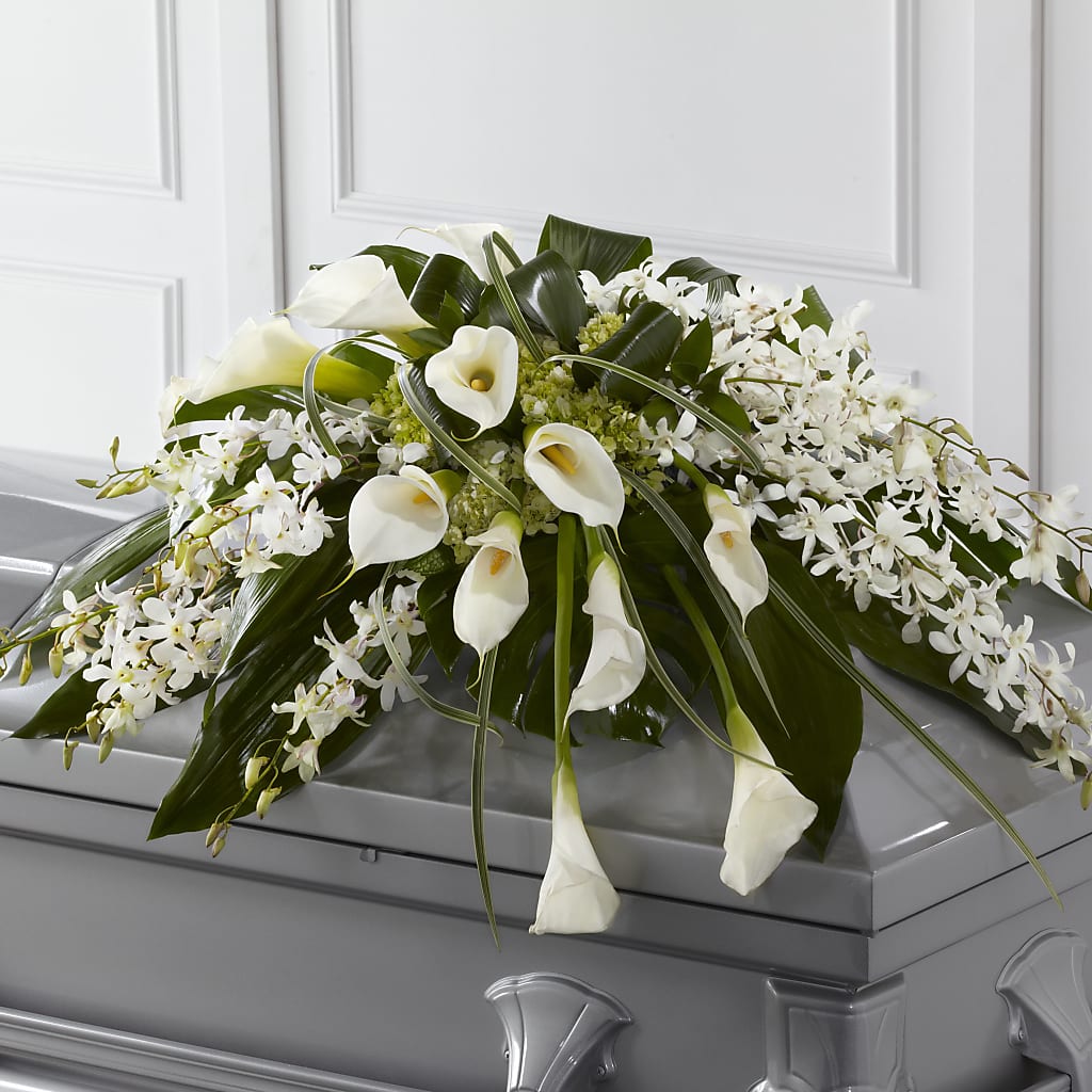 Angel Wings Casket Spray – SOUTHERN BELLE'S FLORIST, Easley SC