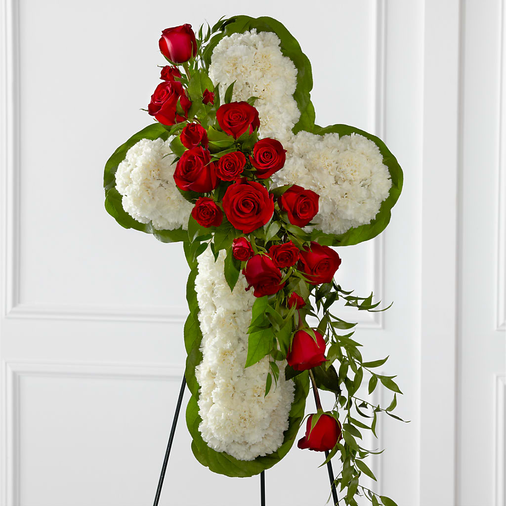 Floral Cross Easel – SOUTHERN BELLE'S FLORIST, Easley SC