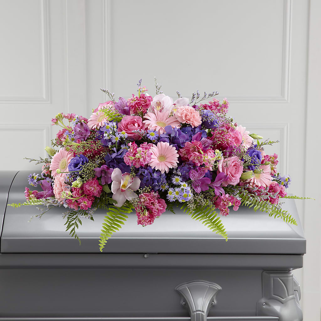 Glorious Garden Casket Spray – SOUTHERN BELLE'S FLORIST, Easley SC