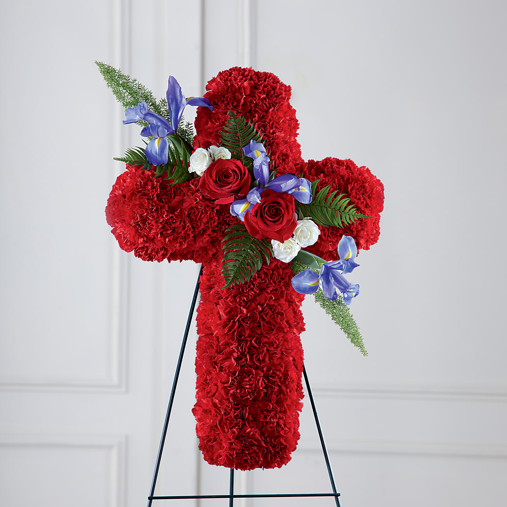 Faithful Hero Floral Cross – SOUTHERN BELLE'S FLORIST, Easley SC