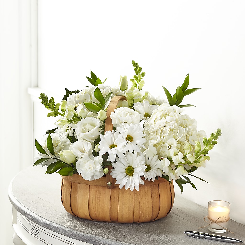 Pure Ivory Basket – SOUTHERN BELLE'S FLORIST, Easley SC
