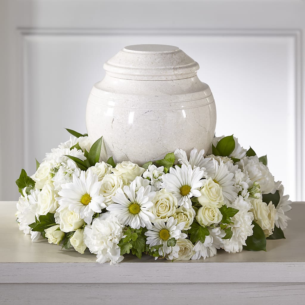 Ivory Gardens Cremation Adornment – SOUTHERN BELLE'S FLORIST, Easley SC