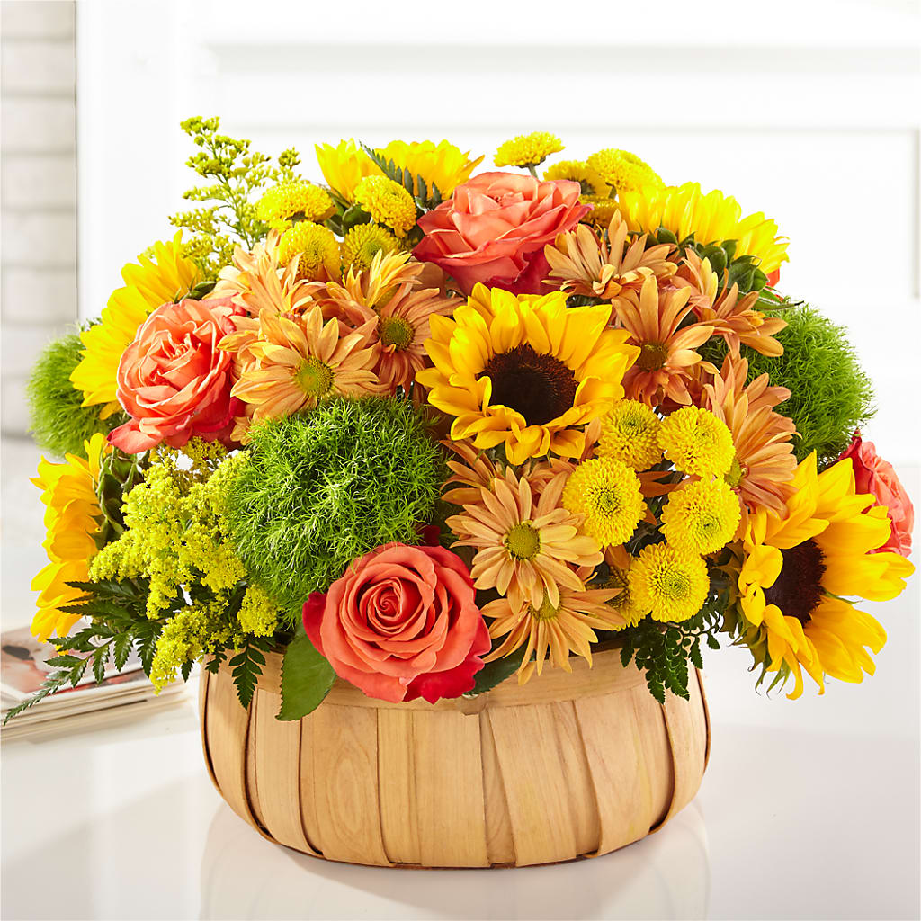 Harvest Sunflower Basket – SOUTHERN BELLE'S FLORIST, Easley SC