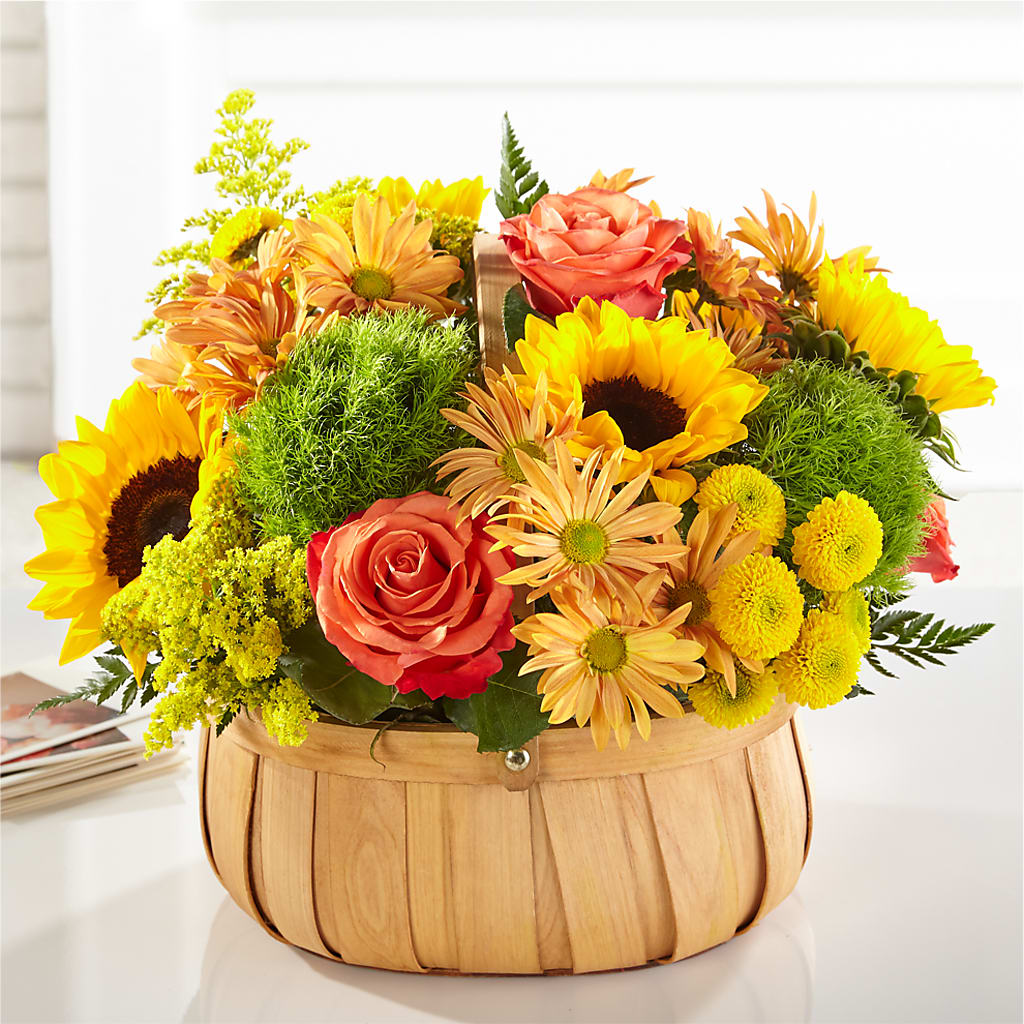Harvest Sunflower Basket – SOUTHERN BELLE'S FLORIST, Easley SC