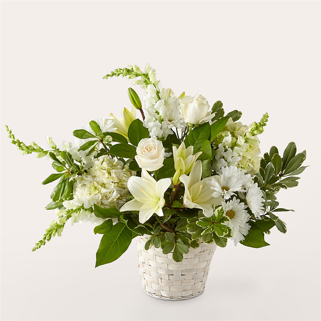 Ivory Elegance Floral Basket – SOUTHERN BELLE'S FLORIST, Easley SC
