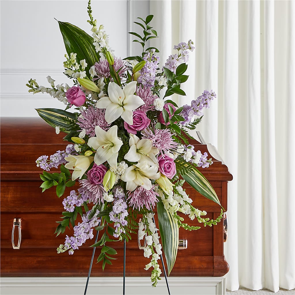 Grateful Hearts Standing Spray – SOUTHERN BELLE'S FLORIST, Easley SC