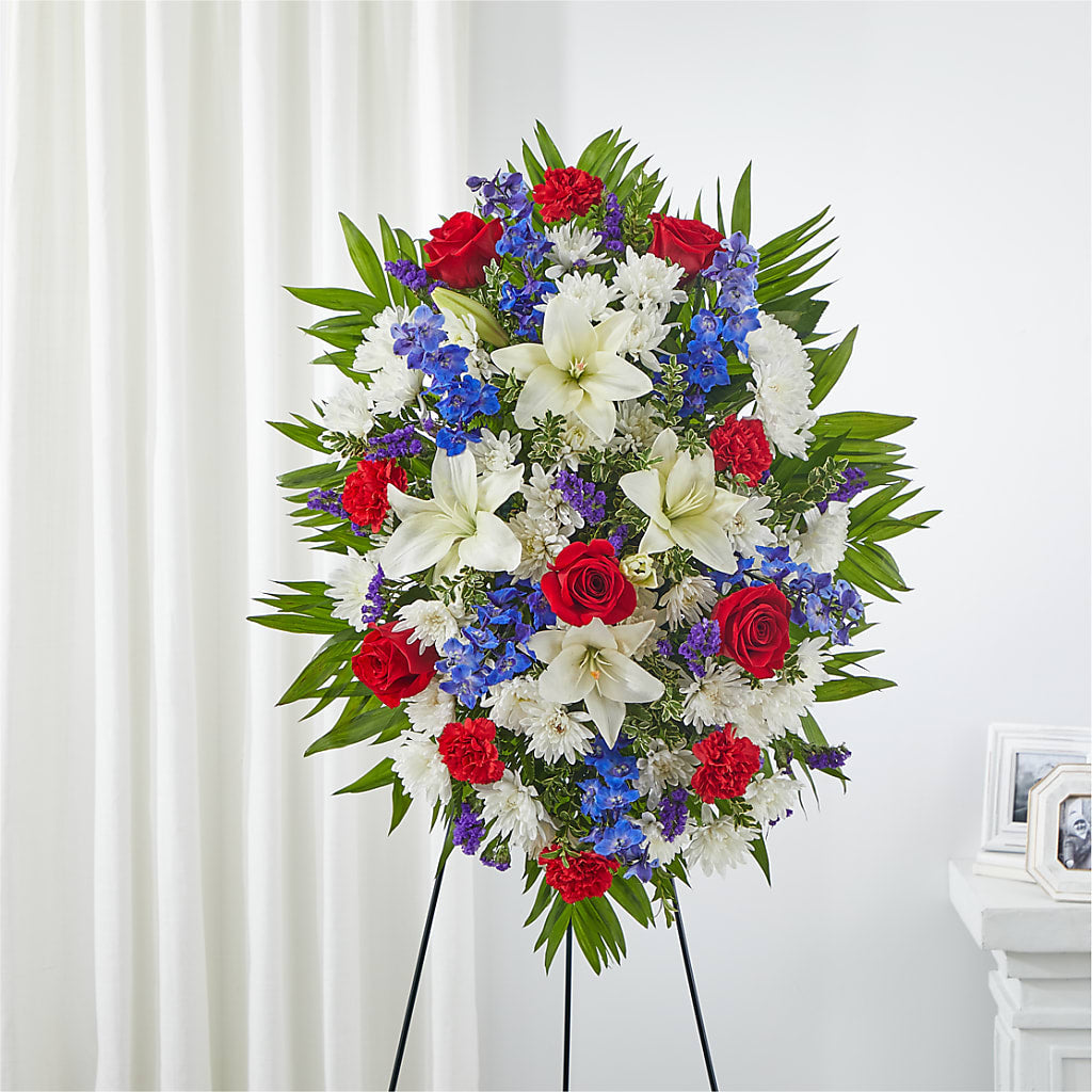 Cherished Service Standing Spray – SOUTHERN BELLE'S FLORIST, Easley SC