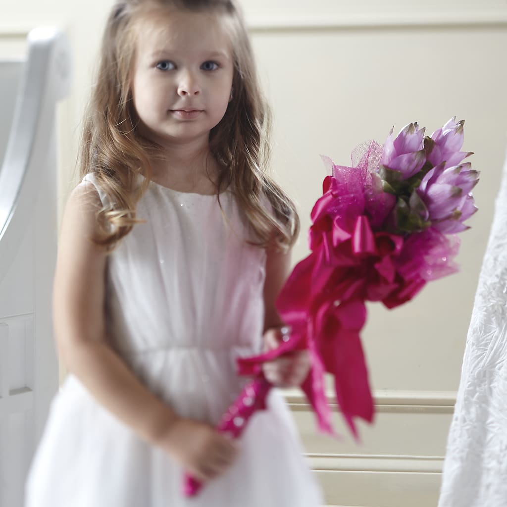 Sparkle Pink Flower Girl Bouquet – SOUTHERN BELLE'S FLORIST, Easley SC