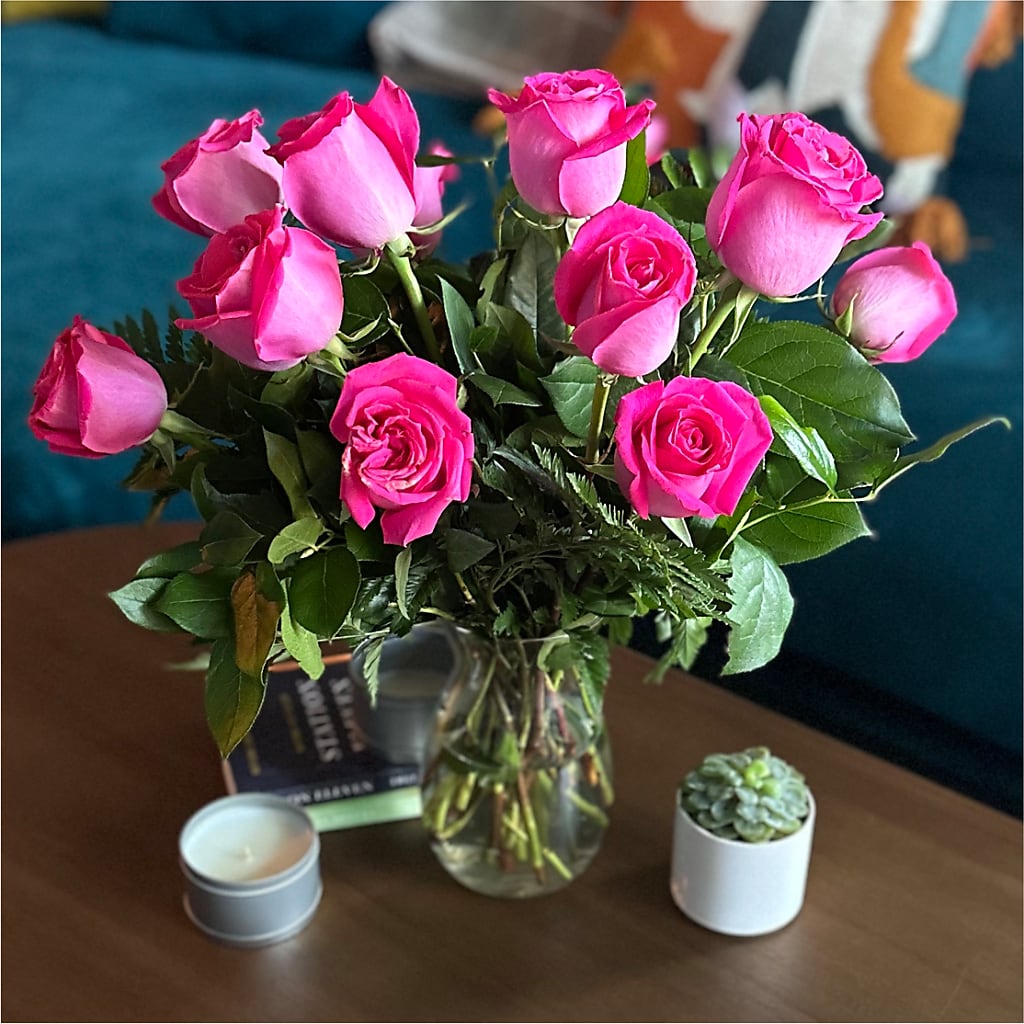 Long Stem Pink Rose Bouquet – SOUTHERN BELLE'S FLORIST, Easley SC