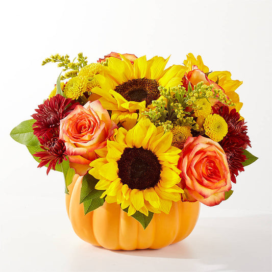 Golden Gourd Pumpkin Bouquet – SOUTHERN BELLE'S FLORIST, Easley SC