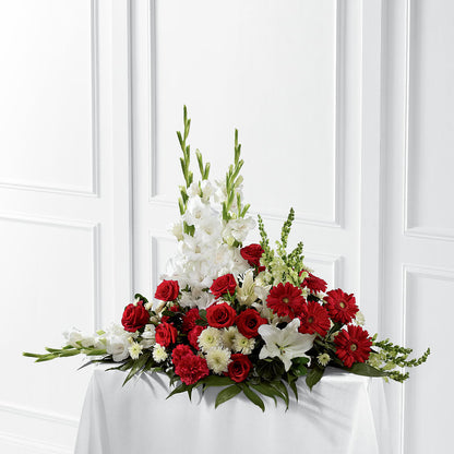 Crimson & White Arrangement – SOUTHERN BELLE'S FLORIST, Easley SC