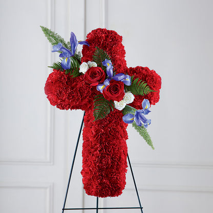 Faithful Hero Floral Cross – SOUTHERN BELLE'S FLORIST, Easley SC