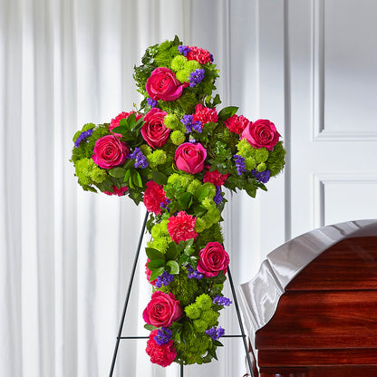 Tribute Rose Floral Cross – SOUTHERN BELLE'S FLORIST, Easley SC