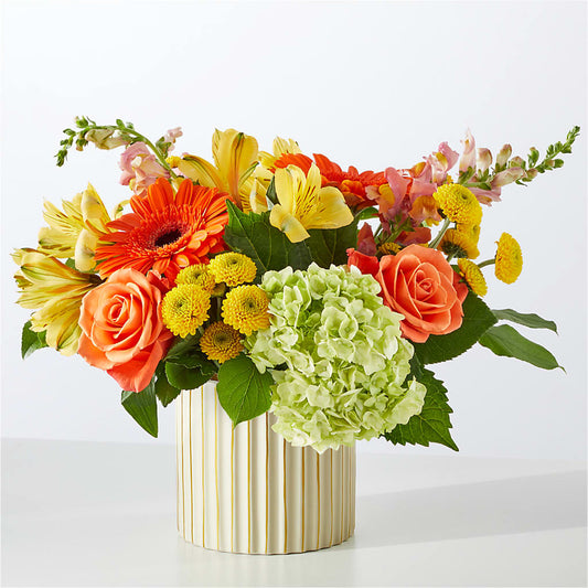 Autumn Sunshine Bouquet with Ivory Vase – SOUTHERN BELLE'S FLORIST, Easley SC