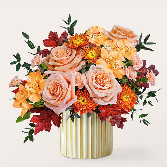Spiced Latte Bouquet with Ivory Vase – SOUTHERN BELLE'S FLORIST, Easley SC