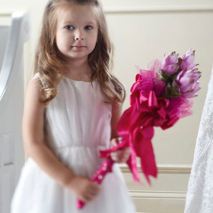 Sparkle Pink Flower Girl Bouquet – SOUTHERN BELLE'S FLORIST, Easley SC